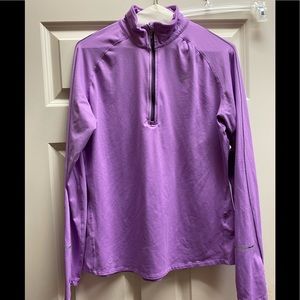Nike Dry-fit 3/4 zip Top. Long sleeved size Large